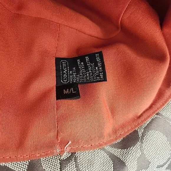 Vintage Y2K Coach Signature Monogram Bucket Hat Beige Tan Size M/L Small Marks - Picture 7 of 8